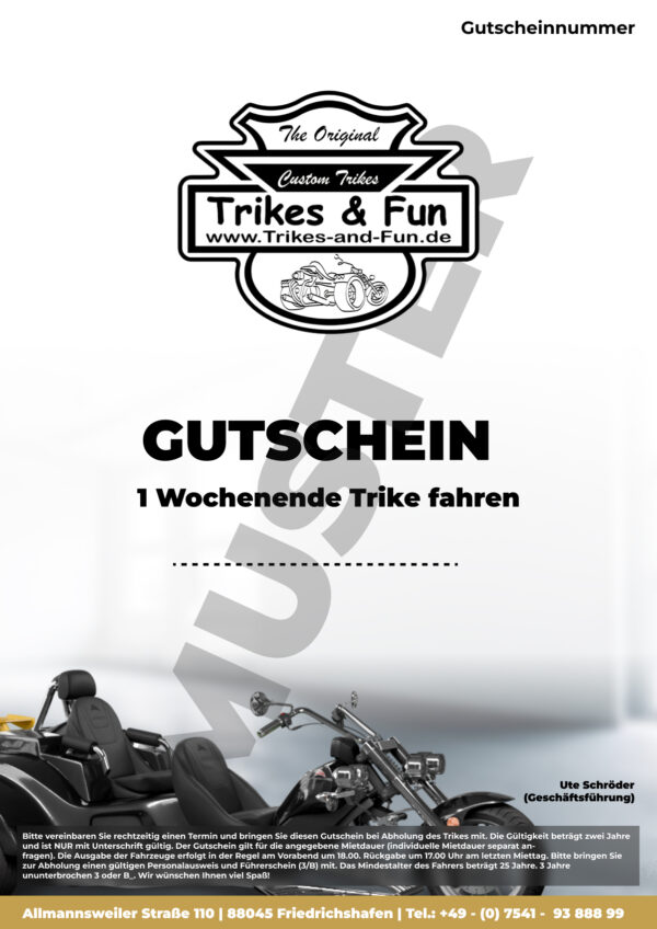 1 Wochenende Trike fahren